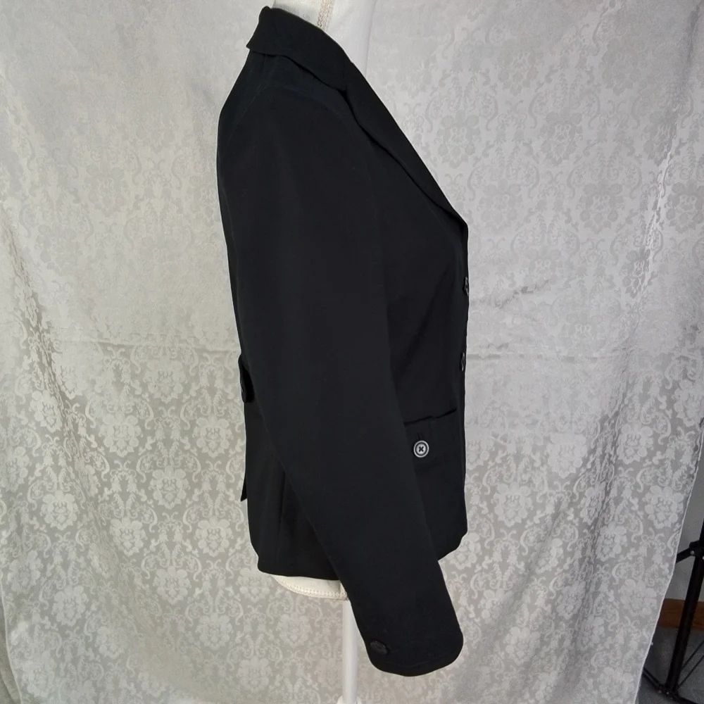 Banana Republic black 2 button closure stretch blazer size 4 - Picture 5 of 9